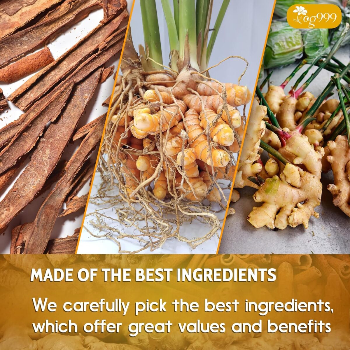 TOG999, 60 Tea Bags - Turmeric,Ginger,Cinnamon Tea,100% Natural,Hand-made Blend of Turmeric,Ginger,and Cinnamon. Eco-conscious Bags. Turmeric Ginger Herbal Tea. No Sugar,No Caffeine,No Gluten,Vegan. - Image 6