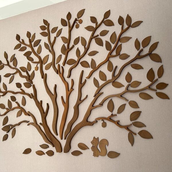 WOODTELLSTORY 'Oak Tree' DIY Tree Carved Wood Wall Art,Nature-Inspired Woodland-Themed Handmade Wall Decor For Homes & Offices,79" Wide x 59" High