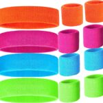 80s Sweatband, Sports Headband and Wristbands, Sweat Bands 80s Neon Colors, 80s Party, Sweatbands for Women, Colorful Sweatband Set