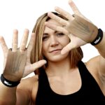 Bear KompleX 2 Hole Leather Hand Grips for Crosffit Workouts, Pull-ups, Weightlifting, WOD Gymnastics, Crosstraining Palm Grips with Wrist Wraps, Hand Protection from Rips and Blisters,1 Pair