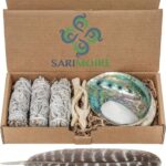 Sage Smudge Kit - White Sage Smudge Sticks - 4in ~ Abalone Shell 5-6in ~ 2in Tripod Stand ~ 9-12in Feather and White Sand