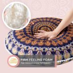 Codi Meditation Floor Pillows Set of 2, Round Large Pillow Seating for Adults, Bohemian Mandala Circle Floor Cushion for Outdoor Fireplace Yoga Living Room, 32 Inch, Yellow Memory Foam Added - Image 3