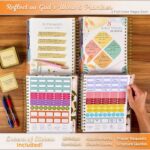 Christian Art Gifts Inspirational 18 Month Wirebound 2025 Planner for Women: Through Christ - Encouraging Bible Verse Personal Week Organizer w/Elastic Closure Aug 2024-Jan 2026, Pink & Green Floral - Image 7