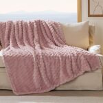 Bedsure Cozy Throw Blanket for Women - Pink Soft Throw Blankets for Couch, Cute Small Fleece Gifts for Girls, 50x60 Inches - Image 6