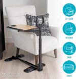 Able Life Able Tray Table, Adjustable Bamboo Swivel TV and Laptop Table with Ergonomic Stand Assist Safety Handle, Independent Living Aid - Image 4