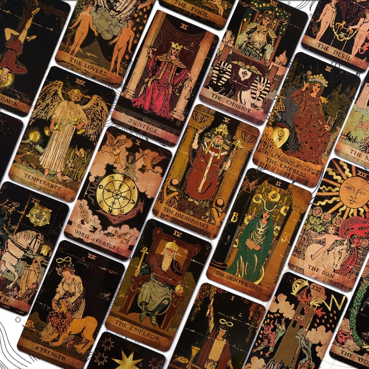 Tarot Cards, 78 Tarot Deck, Original Tarot Cards for Beginners and Experts with Guide Book and Gift Bag, Fortune Telling Game, Divination Tools for All Skill Levels, Black. - Image 4