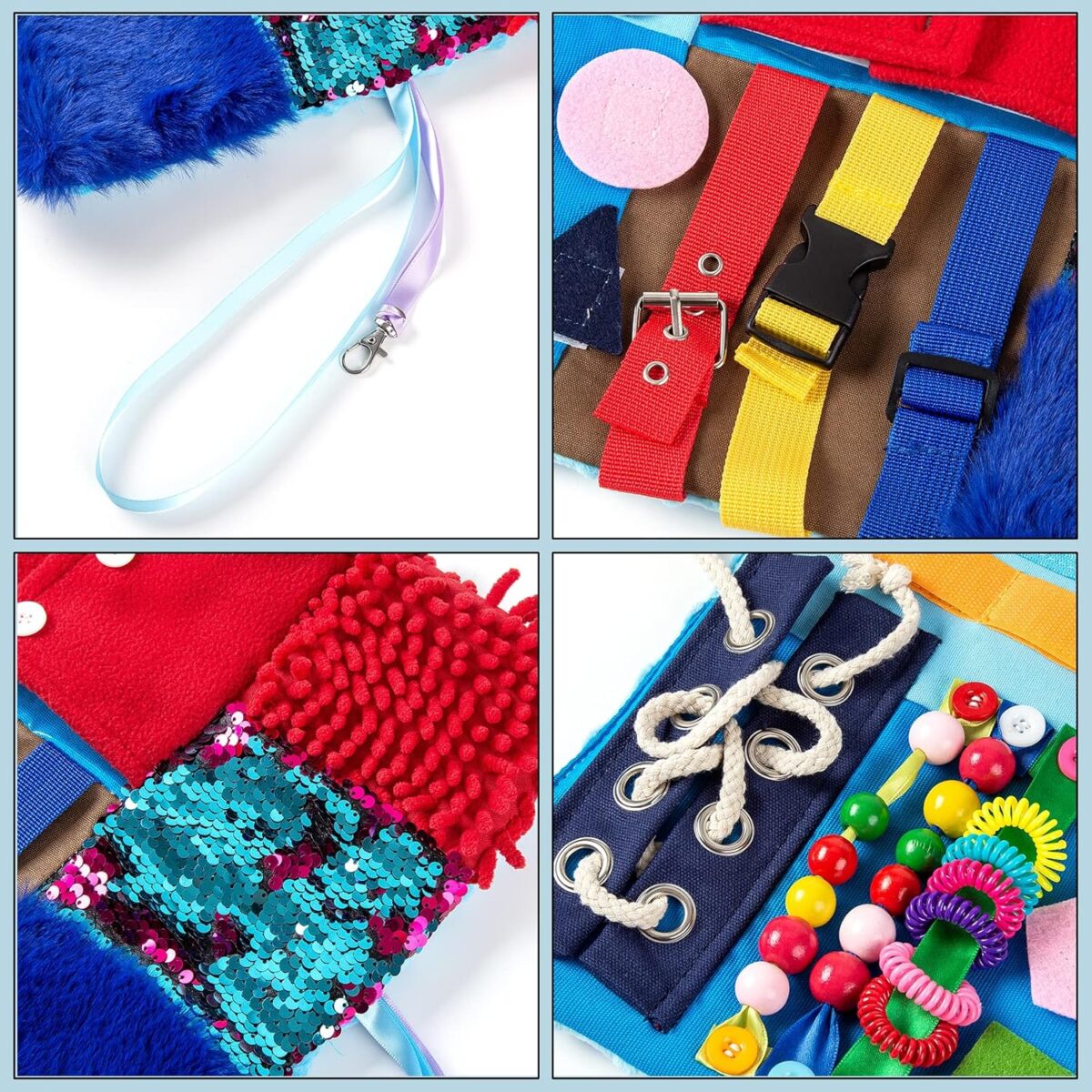 Fidget Blanket for Elderly, Dementia Alzheimers Products, Sensory Blanket Memory Loss Fidget Toys, Autistic Activities Pad, Anxiety Relief Improves Mental Stimulation - Image 7