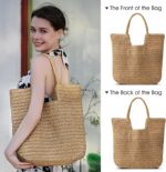 Straw Beach Bags for Women - Summer Woven Tote Bag Shoulder Handbags, Large Beach Bag for Women for Holiday - Image 3