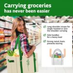 Green Bulldog Reusable Grocery Bags - Heavy Duty Reusable Shopping Tote Bags W/Long Handles, Foldable & Collapsible, Holds Up to 65 lbs - for Kitchen, Picnic 3 Pack - Image 3
