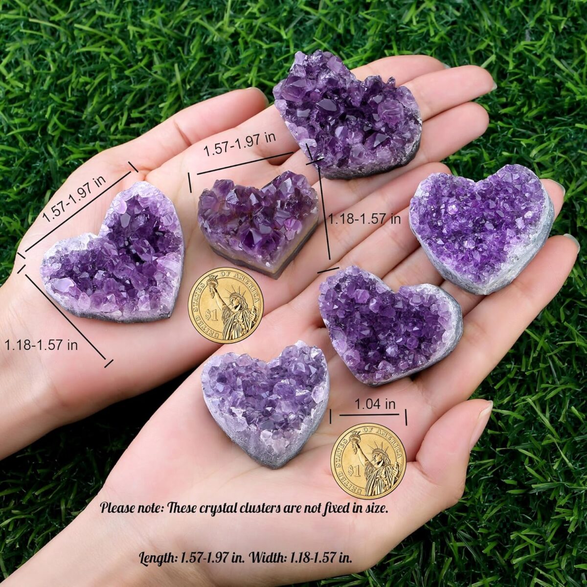 ZHIYUXI Amethyst Crystals and Healing Stones Gemstones Heart Crystal Cluster Geode Purple Natural Rock Protection Crystals Raw Stone Heart Decor Energy Balance Reiki Room Decor 1Pc 1.18-1.57 in - Image 3