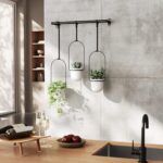 Umbra Triflora Hanging Planter for Window, Indoor Herb Garden, Set of 3, White/Black - Image 8