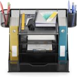 EVOOMI 5 Tier Mesh Desk Organizer PLUS - The Upgraded Time, Space & Sanity Saving Desktop Organizer System for Productivity Success - Ideal Pencil File Paperclip Post It Holder Mail Folder Organizer - Image 2