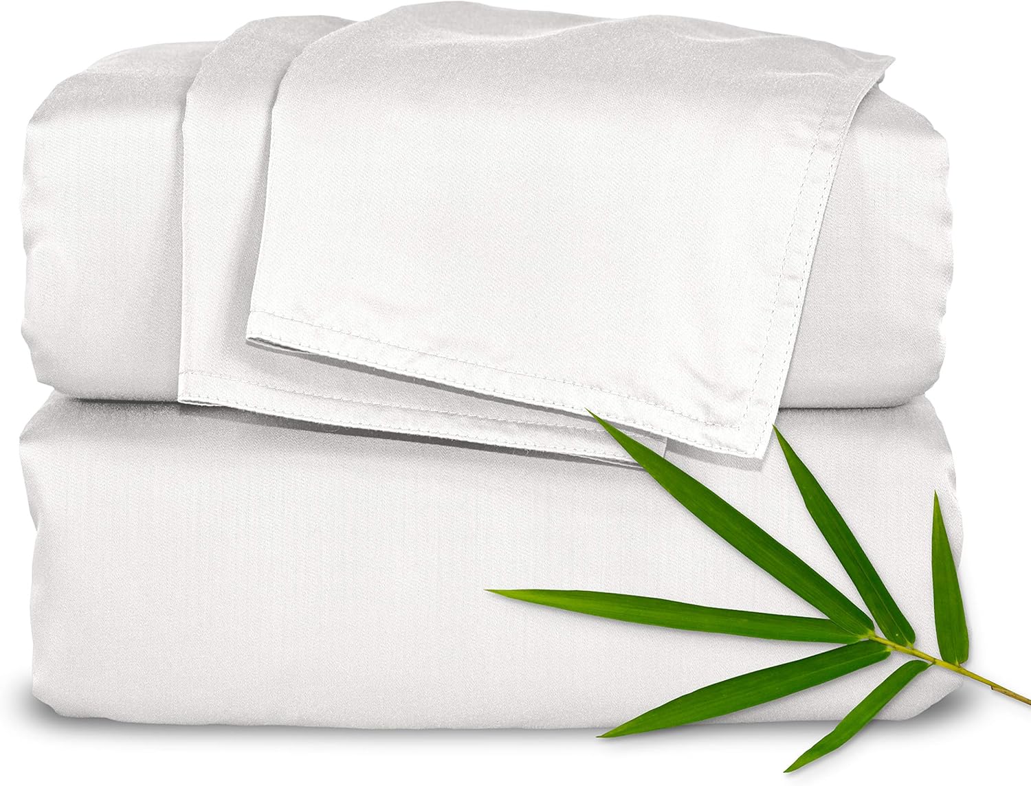 91BDFPQZ-fL._AC_SL1500_.jpg King Sheets by Pure Bamboo, Genuine 100% Organic Viscose Derived from Bamboo Bed Sheet Set, Luxuriously Soft & Cooling, Double Stitching, Lifetime Quality Promise (King, White) - Image 1