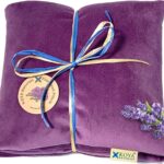 KOYA Naturals Soft Velvet Flax Seed Pillow with Lavender - Microwave Heating Pad – Microwavable Moist Heat Pack – for Neck, Muscle, Joint, Stomach Pain, Menstrual Cramps – Warm Wrap (Purple)