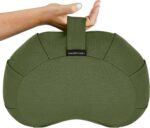 Retrospec Sedona Zafu Meditation Cushion Filled w/Buckwheat Hulls - Yoga Pillow for Meditation Practices - Machine Washable 100% Cotton Cover & Durable Carry Handle; Crescent, Basil - Image 6