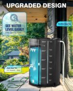 PYY Rain Water Collection Barrel - 100 Gallon Black Water Storage Tank with Spigots, Hose and Portable Bucket, Large Plastic Collapsible Rain Catcher Catchment System to Collect Rainwater from Gutter - Image 3