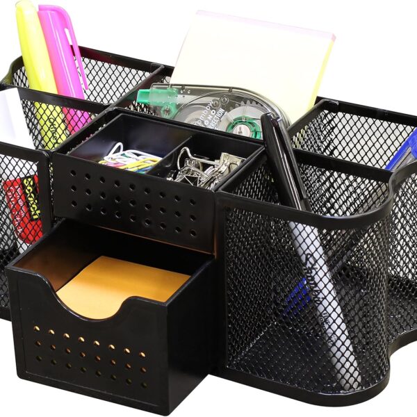 Deco Brothers Desk Organizers Pen Holder Office Caddy Storage, Black