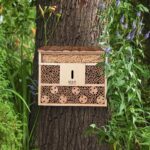 I Bee Hotel Insect Hotel - 29.5 x 28 x 10 cm - untreated, Solid Wood bee House for Bees, Ladybugs & lacewings - Hanging Insect House & Nesting aid - Image 6