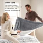 Bedsure Sherpa Fleece Throw Blanket for Couch - Thick and Warm Blanket for Winter, Soft Fuzzy Plush Throw Gift for Women, Grey, 50x60 Inches - Image 3