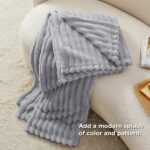 Bedsure Throw Blanket for Couch - GentleSoft Cozy Soft Blankets for Women, Cute Small Fleece Throws for Girls, Light Grey, 50x60 Inches - Image 5