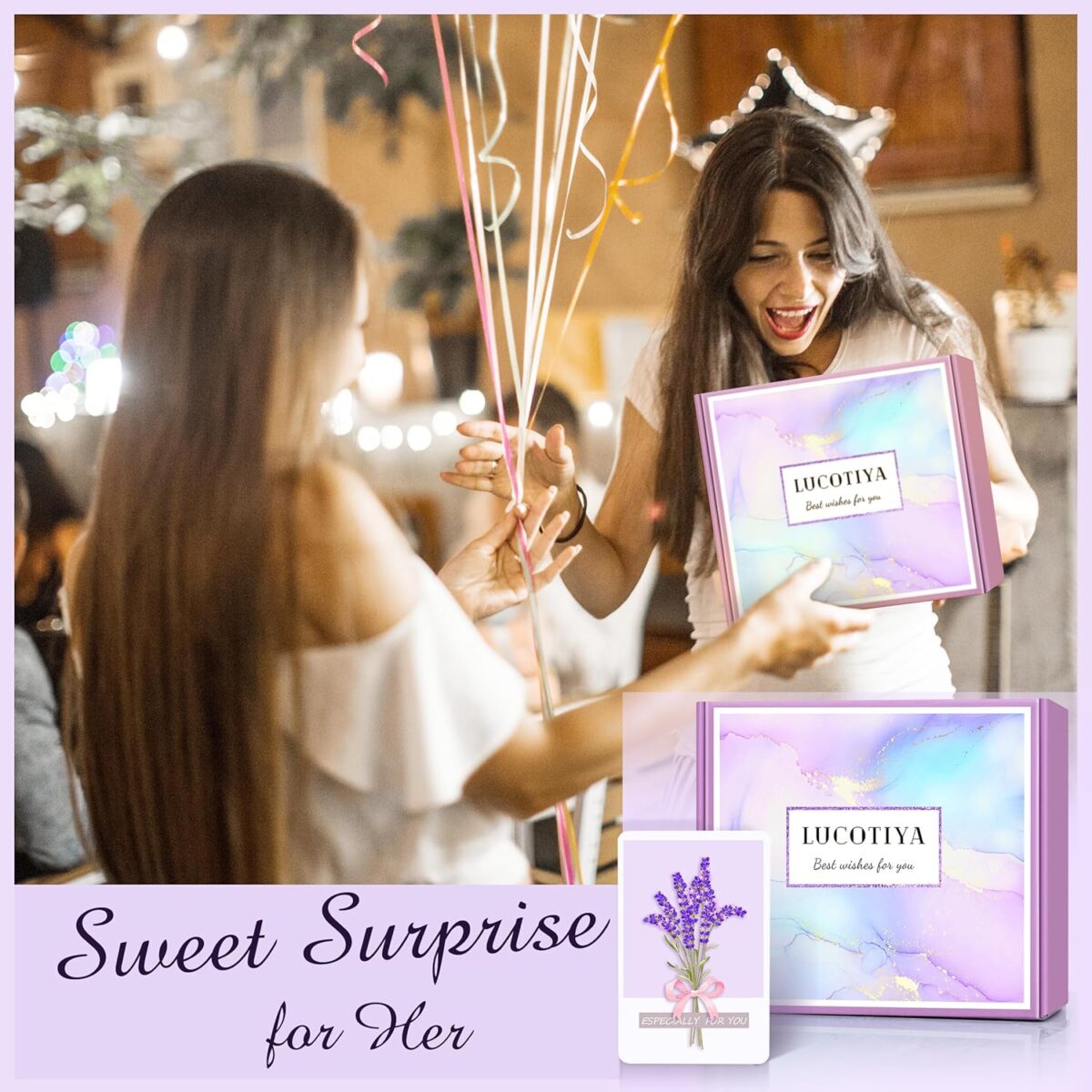 LUCOTIYA Gifts for Women, Mother's Day Gifts Basket for Woman Birthday Wine Tumbler Self Care Package Gift for Mom, Bestie, Her, Sister, Wife, Auntie Thank You Gift for Women Teacher Appreciation - Image 2