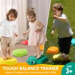 JOYIN 5 Pcs Turtle Balance Stepping Stones, Kids Turtle Path Jumping Stones, Toddler Obstacle Course Coordination Game Toys Indoor or Outdoor Play for Kids Aged 3+ - Image 2