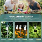GIGALUMI Solar Lights Outdoor Waterproof, 12 Pack, Stainless Steel LED Solar Garden Lights for Patio, Lawn, Yard and Landscape, Cold White - Image 4