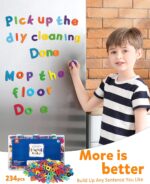 Coogam Magnetic Letters 234 Pcs, Uppercase Lowercase Foam Alphabet ABC Fridge Magnets, Educational Toy Set for Classroom Kids Learning Spelling with Magnetic Board and Storage Box - Image 3