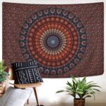 Lyacmy Bohemian Mandala Tapestry Hippie Tapestries Psychedelic Peacock Boho Tapestry Wall Hanging for Bedroom(51.2 x 59.1 inches) - Image 3