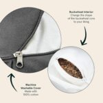 Retrospec Sedona Zafu Meditation Cushion Filled w/Buckwheat Hulls - Yoga Pillow for Meditation Practices - Machine Washable 100% Cotton Cover & Durable Carry Handle; Crescent, Stone - Image 2