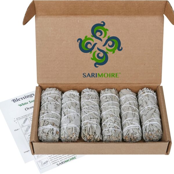 White Sage Smudge Sticks - 6-4" Sage Bundles - Perfect Sage Smudge Stick Smudging Kit Replenishment