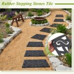 Pangda 8 Pcs 15x15 Rubber Stepping Stone Tiles Outdoor Heavy Duty Garden Walkway Pathway Mats Rubber Pavers Decorative Retro Exquisite Pattern for Garden Path, Flowerbed, Gravel, Dirt, Grass(Black) - Image 5