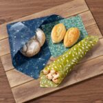 Akeeko Reusable Beeswax Food Wraps - Assorted 9 Packs, Reusable, Plastic-Free Food Storage, 5 Small, 3 Medium, 1 Large Wraps with Abstract Curves Pattern - Image 4