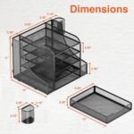 EVOOMI 5 Tier Mesh Desk Organizer PLUS - The Upgraded Time, Space & Sanity Saving Desktop Organizer System for Productivity Success - Ideal Pencil File Paperclip Post It Holder Mail Folder Organizer - Image 4