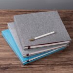 Photo Album Self Adhesive 3x5 4x6 5x7 6x8 8x10 8.5x11 11x10.6 Magnetic Scrapbook Length 11x10.6 Inch 40 Pages Linen Cover DIY Photo Album with A Metallic Pen and DIY Accessories(Gray) - Image 6