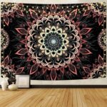 Uspring Mandala Tapestry - Bohemian Floral Aesthetic Hippie Boho Wall Hanging Decor for Bedroom, Living Room, Dorm (51.2 x 59.1 inches)