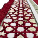Modefa Turkish Islamic Prayer Mat - Thin Woven Chenille Sajjadah - Intricate Praying Rug Ramadan Eid Gift - Traditional Muslim Janamaz Sajada for Men Women - Geometric Selcuk Star (Red) - Image 6