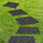 Pangda 8 Pcs 15x15 Rubber Stepping Stone Tiles Outdoor Heavy Duty Garden Walkway Pathway Mats Rubber Pavers Decorative Retro Exquisite Pattern for Garden Path, Flowerbed, Gravel, Dirt, Grass(Black) - Image 4