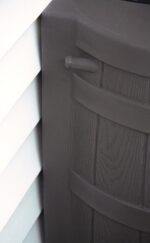 Good Ideas Rain Wizard 50 Gallon Plastic Rain Barrel for Outdoor Rainwater Collection and Storage Features a Metal Spigot and Flat Back Design, Oak - Image 3