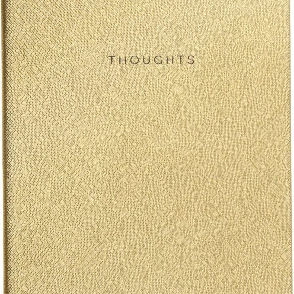 Eccolo Lined Journal Notebook, Hard Cover, Gold, 256 Ruled Pages, Medium 5.75-x-8.25 inches