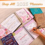 Christian Art Gifts Inspirational 18 Month Wirebound 2025 Planner for Women: Through Christ - Encouraging Bible Verse Personal Week Organizer w/Elastic Closure Aug 2024-Jan 2026, Pink & Green Floral - Image 8
