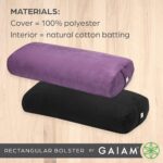 Gaiam Yoga Bolster - Long, Rectangular Meditation Pillow - Supportive Cushion for Restorative Yoga and Sitting on the Floor - Built-In Carrying Handle - Machine Washable Cover' - Image 6