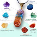 7 Chakra Necklace and Bracelet Set for women & men Orgone Healing Pendant with Adjustable Cord – Chakra Necklace and bracelet jewelry set for spiritual healing - Image 2