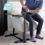Able Life Able Tray Table, Adjustable Bamboo Swivel TV and Laptop Table with Ergonomic Stand Assist Safety Handle, Independent Living Aid - Image 2