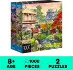 2-Pack of 1000-Piece Jigsaw Puzzles, Amalfi Coast & Japan Garden | Puzzles for Adults and Kids Ages 8+, Amazon Exclusive - Image 2