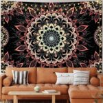 Uspring Mandala Tapestry - Bohemian Floral Aesthetic Hippie Boho Wall Hanging Decor for Bedroom, Living Room, Dorm (51.2 x 59.1 inches) - Image 3