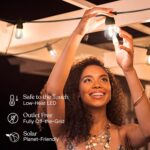 Brightech Ambience Pro Solar Powered Outdoor String Lights, 27 ft Commercial Grade Waterproof Patio Lights, 12 Edison Bulbs, Shatterproof LED String Lights for Outside, Porch - 1W Soft White - Image 7