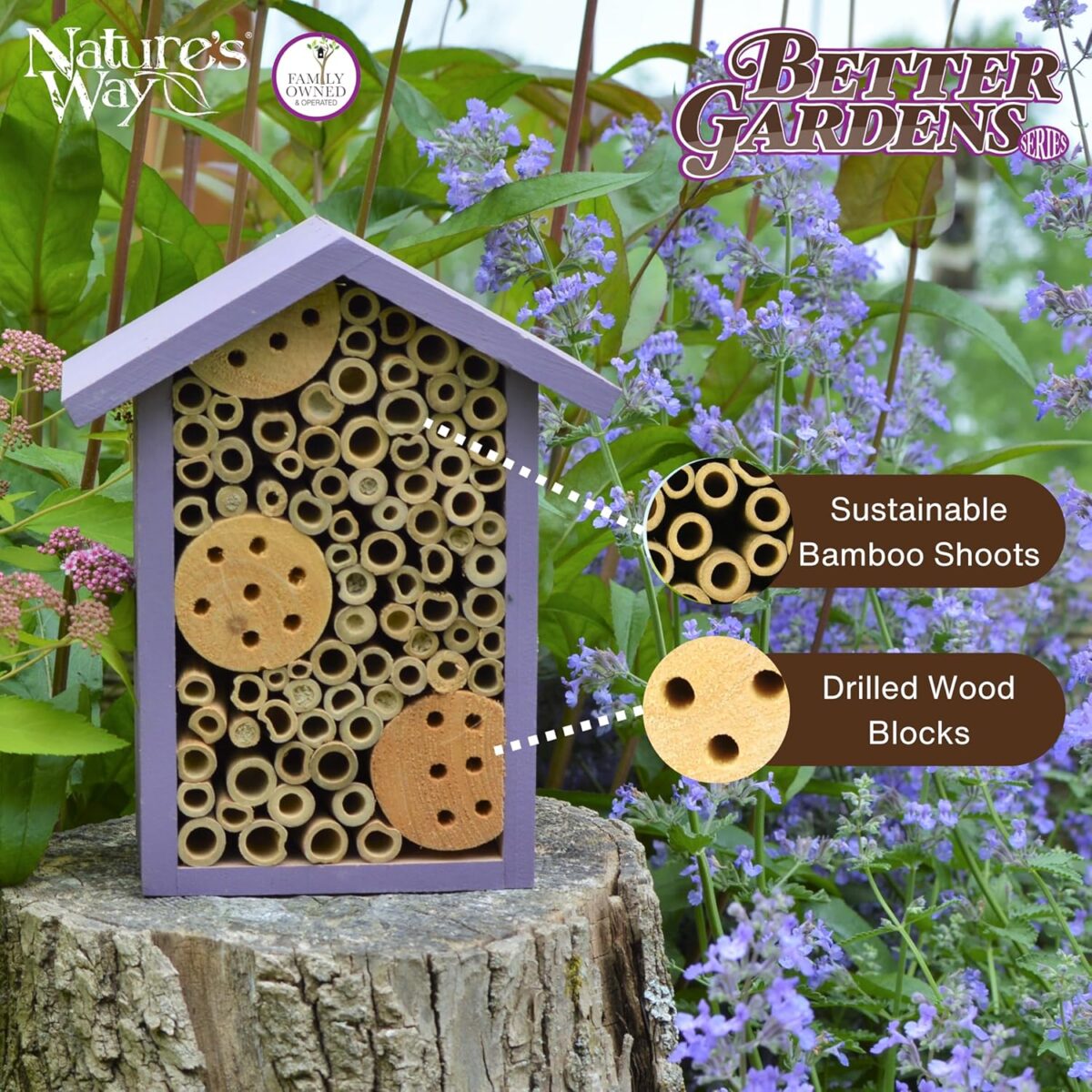 Nature's Way Bird Products PWH1-B Purple Bee House - Image 3