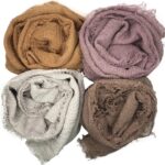 Manshu 4PCS Women's Soft Cotton Hemp Shawl & Wrap, Long Scarf & Head Scarf
