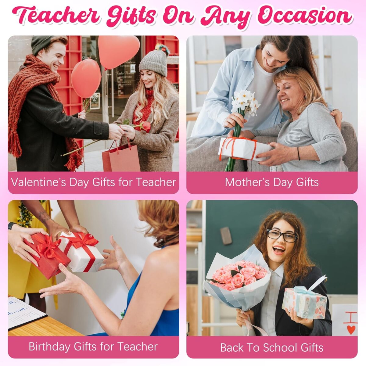 JoycuFF Teacher Valentine's Day Gifts, Teacher Appreciation Gifts for Women, Christmas Thank You Gifts for Teachers from Student, Thanksgiving Back To School Teacher Gift Ideas Basket Set of 5 - Image 7